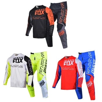 Delicado Fox Motocross Jersey Calça de Combinação de Mens 180 Lux MX Conjunto de Engrenagens 2022 Corridas Off-road de Andar de Terno BMX ATV Pantalones de Enduro