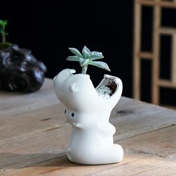 Jardinagem criativa animais dos desenhos animados suculenta vaso de flores Europeia hipopótamo cerâmica vaso de flores varanda área de trabalho vasos de ornamentos