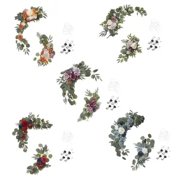 2Pcs de Suspensão flores artificiais Ganhos de Simulação Arranjo de Flores Artesanais de Casamento Arco de Flores para o Casamento, peça Central da Tabela