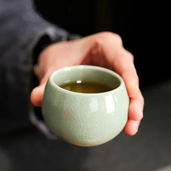 Cerâmica Vidrada Xícara De Chá De Definir O Kung Fu Chinês Arcaico Água Clara Xícara De Chá De Escritório Moderno De Negócios Entreter Teaware Casa Copos