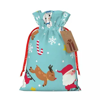 Presentes De Natal Sacos De Embalagem Para A Fabricação De Jóias De Doces Lanche De Biscoitos Bolsa De Linho Natal Sacos