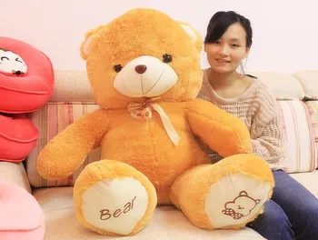 O lindo arco urso boneca de pelúcia abraço de urso urso de pelúcia boneca de presente de aniversário de luz urso marrom cerca de 120 cm